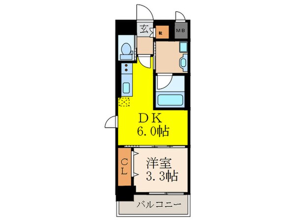 江坂プライマリーワンの物件間取画像